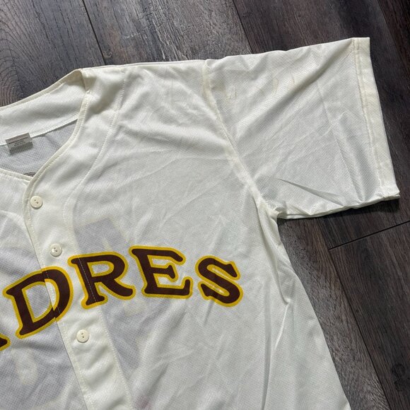 San Diego Padres 40th Anniversary 2009 Pet Co Sga Button Down Cream Jersey XL - Picture 3 of 14